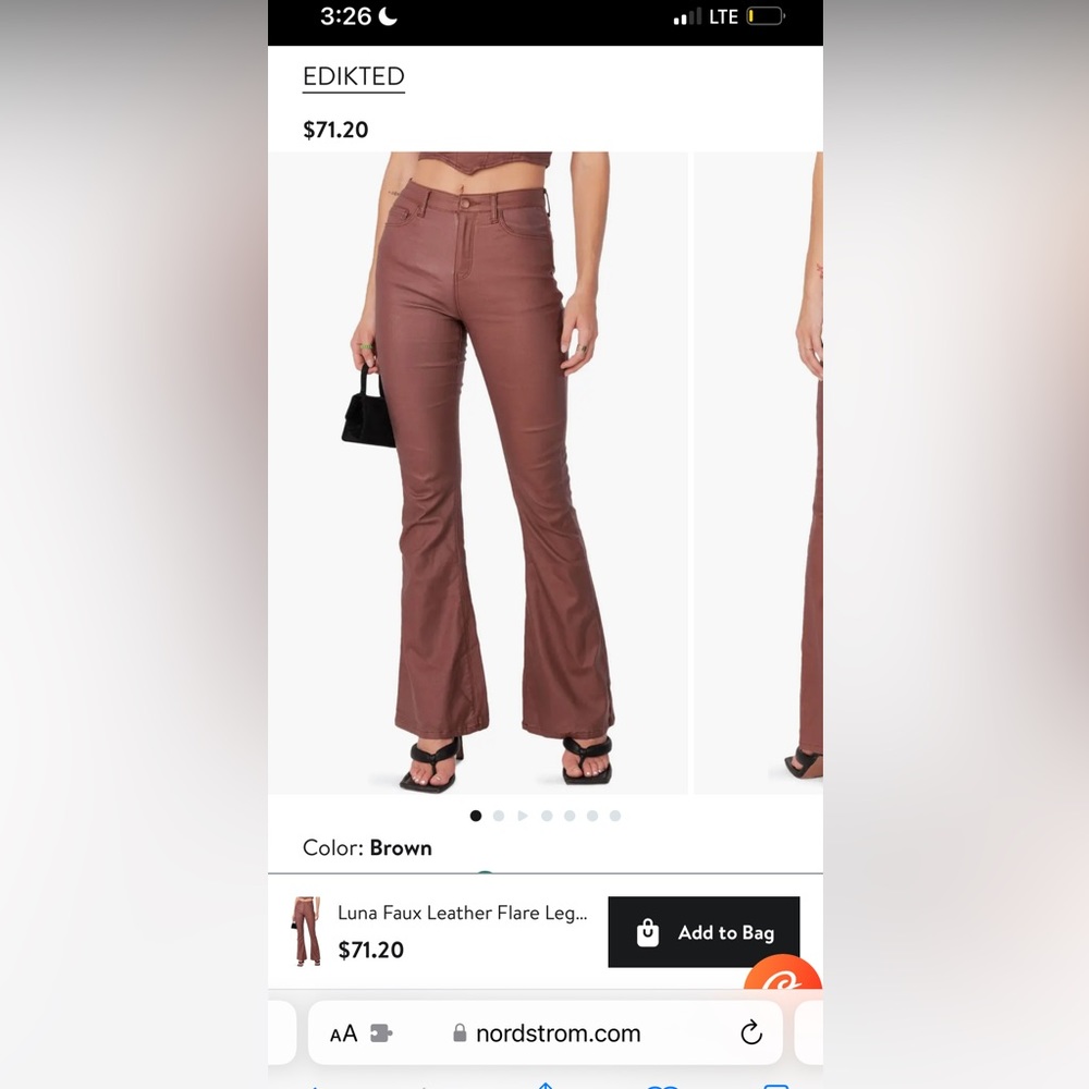 edikted/nordstrom brown leather pants